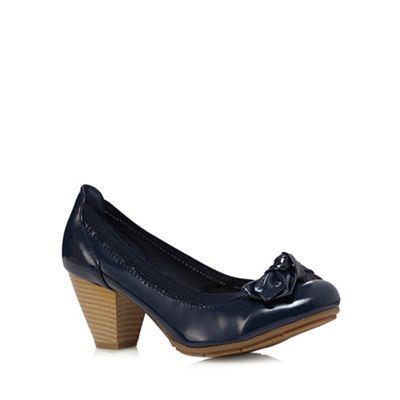 Good for the Sole Navy bow patent wide fit shoes